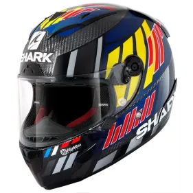 CASCO SHARK RACE-R PRO CARBON JOHANN ZARCO SPEEDBLOCK DBR CARBONO AZUL ROJO AMARILLO