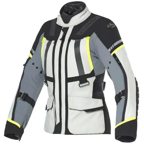 CHAQUETA CLOVER SAVANA-4 WP LADY GRIS CLARO GRIS OSCURO NEGRO AMARILLO FLUOR