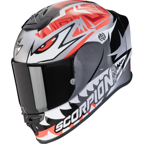 CASCO SCORPION EXO-R1 EVO AIR ZACCONE REPLICA PLATA NEGRO ROJO