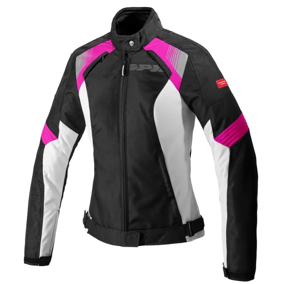 CHAQUETA SPIDI FLASH EVO LADY NEGRO BLANCO ROSA