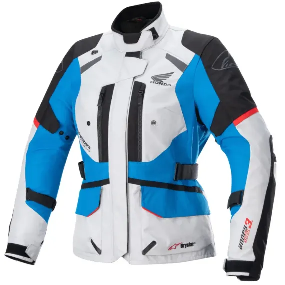 CHAQUETA ALPINESTARS HONDA STELLA ANDES V3 DRYSTAR LADY GRIS AZUL ROJO