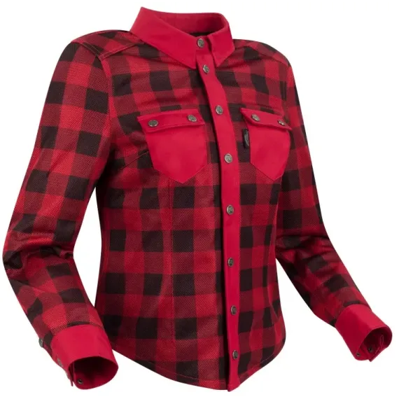 CHAQUETA SOBRECAMISA SEGURA LADY JOVAN NEGRO ROJO