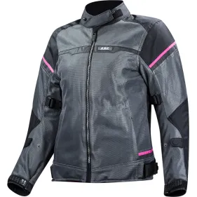 CHAQUETA LS2 RIVA LADY NEGRO GRIS OSCURO ROSA