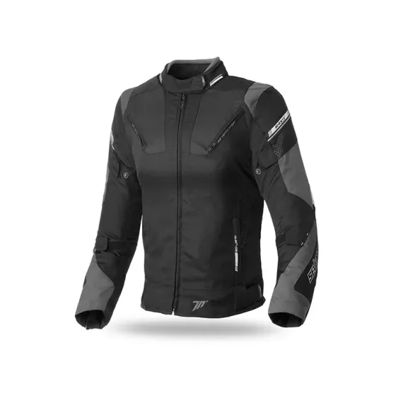 CHAQUETA SEVENTY DEGREES SD-JR71 RACING LADY NEGRO GRIS