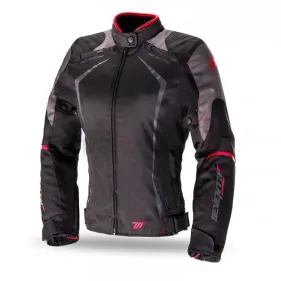 CHAQUETA SEVENTY DEGREES SD-JR49 LADY NEGRO ROJO