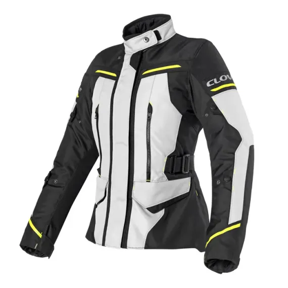 CHAQUETA CLOVER STORM-4 LADY WP GRIS CLARO AMARILLO FLUOR NEGRO