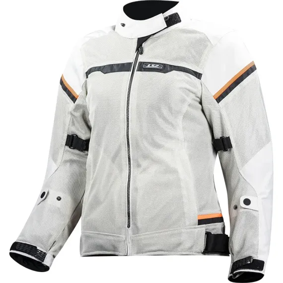 CHAQUETA LS2 RIVA LADY GRIS CLARO NARANJA FLUOR