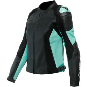 CAZADORA DAINESE RACING 4 LADY PERFORADO NEGRO VERDE AGUA