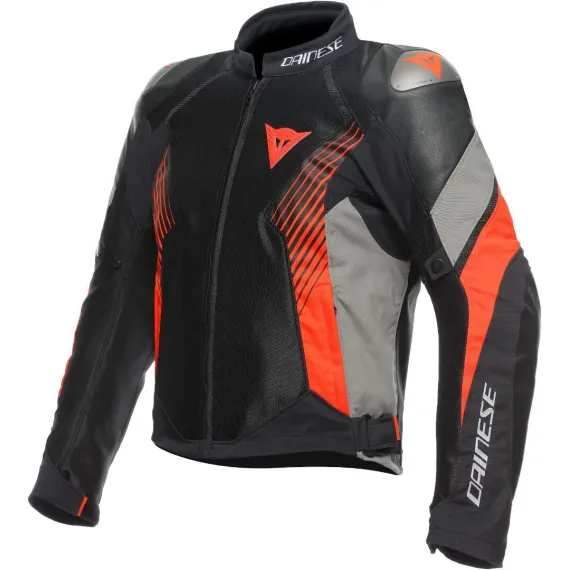 CHAQUETA DAINESE SUPER RIDER 2 ABSOLUTESHELL™ NEGRO GRIS ROJO FLUOR