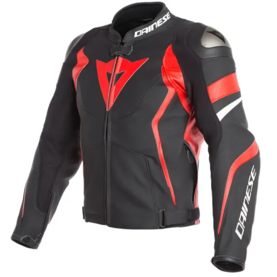 CAZADORA DAINESE AVRO 4 NEGRO MATE ROJO LAVA BLANCO