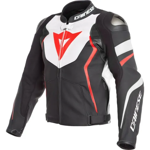 CAZADORA DAINESE AVRO 4 NEGRO MATE BLANCO ROJO FLUOR