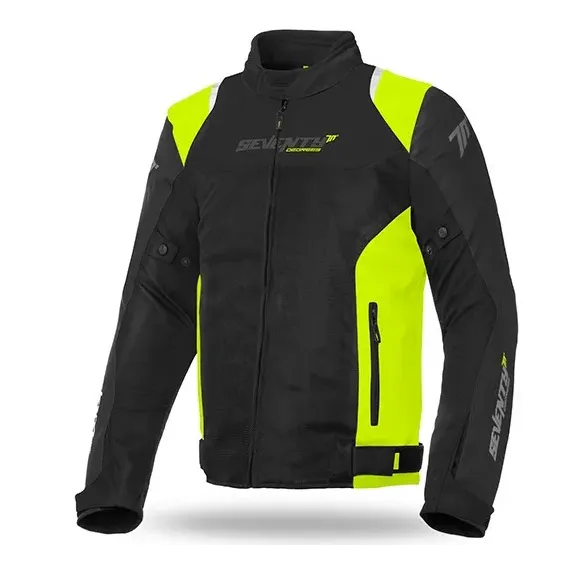 CHAQUETA SEVENTY DEGREES SD-JR48 VERANO RACING NEGRO AMARILLO FLUOR