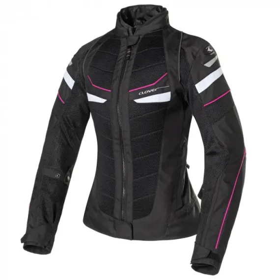 CHAQUETA CLOVER RAINJET-2 WATERPROOF LADY NEGRO BLANCO ROSA FUCSIA