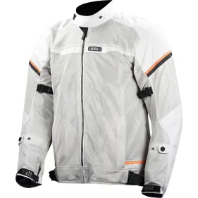 CHAQUETA LS2 RIVA MAN GRIS CLARO NARANJA FLUOR