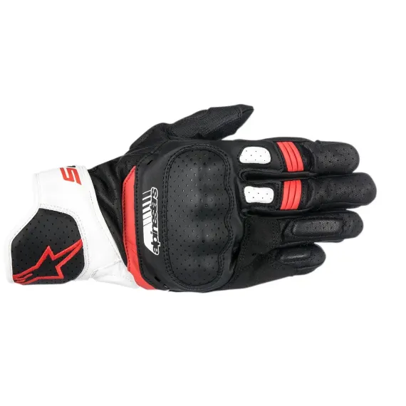 GUANTES ALPINESTARS SP-5 NEGRO BLANCO ROJO