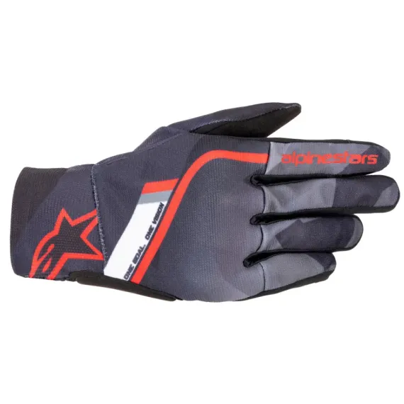 GUANTES ALPINESTARS REEF NEGRO GRIS CAMUFLAJE ROJO