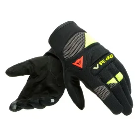 GUANTES DAINESE VR46 CURB SHORT NEGRO ANTRACITA AMARILLO FLUOR