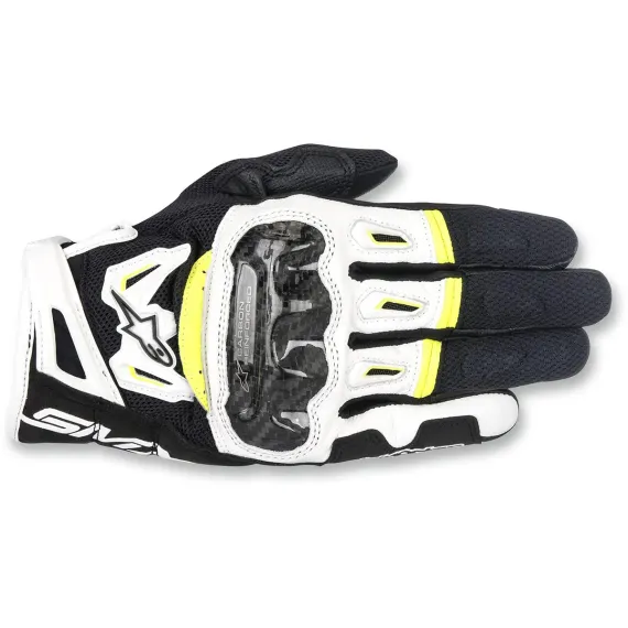 GUANTES ALPINESTARS SMX-2 AIR CARBON V2 NEGRO BLANCO FLUOR