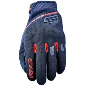 GUANTES FIVE RS3 EVO AIRFLOW NEGRO ROJO