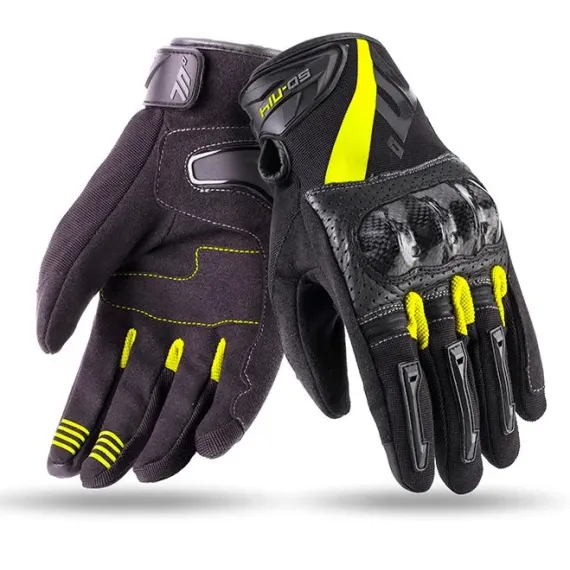 GUANTES SEVENTY DEGREES SD-N14 VERANO NAKED NEGRO AMARILLO FLUOR