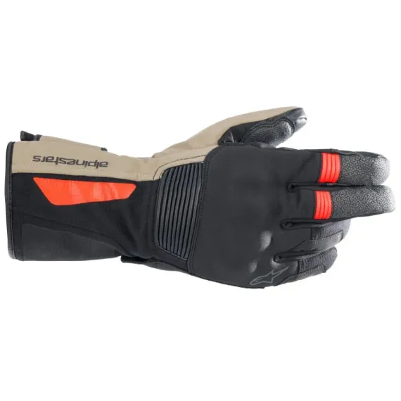 GUANTES ALPINESTARS DENALI AEROGEL DRYSTAR NEGRO KAKI OSCURO ROJO FLUOR