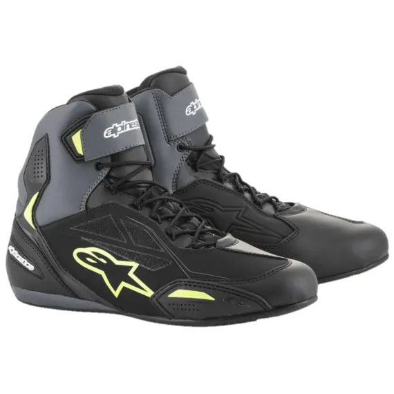 ZAPATILLAS ALPINESTARS FASTER-3 DRYSTAR NEGRO GRIS AMARILLO FLUOR