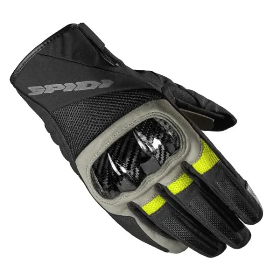 GUANTES SPIDI BORA NEGRO GRIS AMARILLO FLUOR