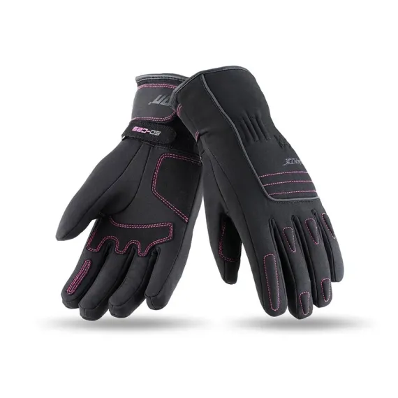 GUANTES SEVENTY DEGREES SD-C29 NEGRO ROSA