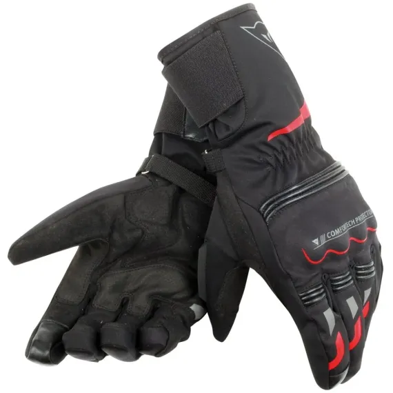 GUANTES DAINESE TEMPEST UNISEX D-DRY LONG NEGRO ROJO