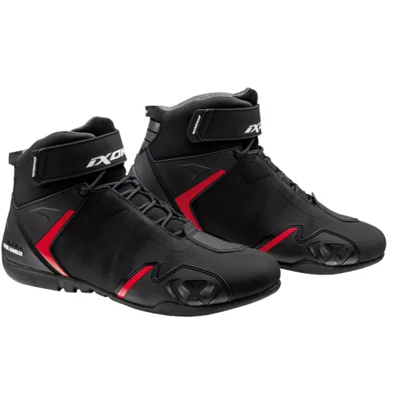 BOTINES IXON GAMBLER WATERPROOF NEGRO ROJO