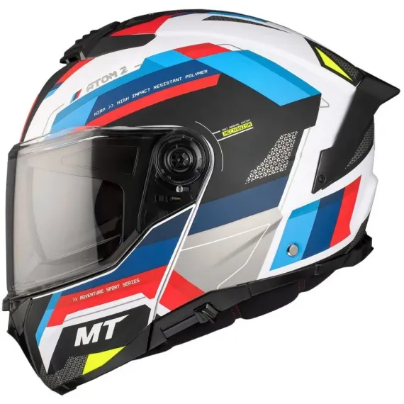 CASCO MT ATOM 2 SV BAST A0 BLANCO AZUL ROJO