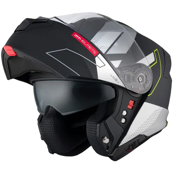 CASCO MT GENESIS SV TALO B2 NEGRO MATE BLANCO PLATA AMARILLO FLUOR