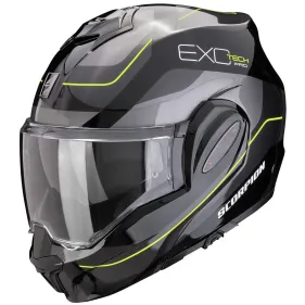 CASCO SCORPION EXO-TECH EVO PRO COMMUTA NEGRO PLATA AMARILLO FLUOR