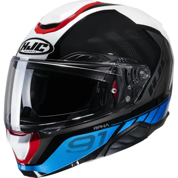 CASCO HJC RPHA 91 RAFINO MC21 NEGRO BLANCO AZUL ROJO