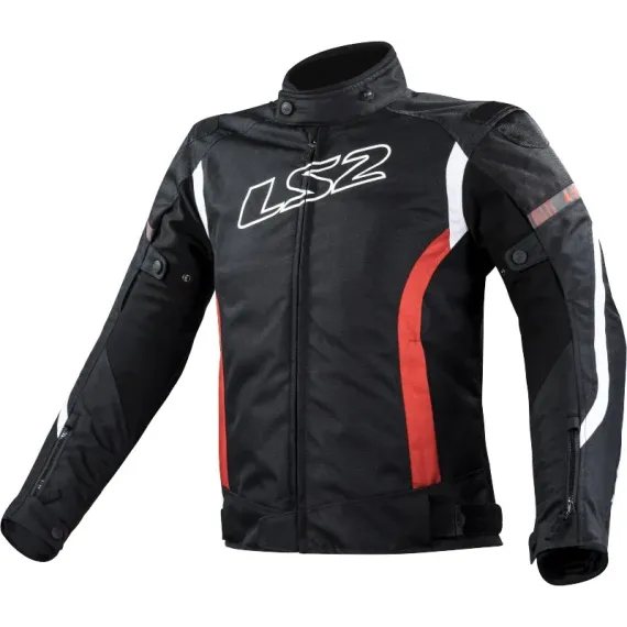 CHAQUETA LS2 GATE MAN NEGRO ROJO