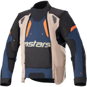 CHAQUETA ALPINESTARS HALO DRYSTAR AZUL OSCURO KAKI OSCURO NARANJA LLAMA