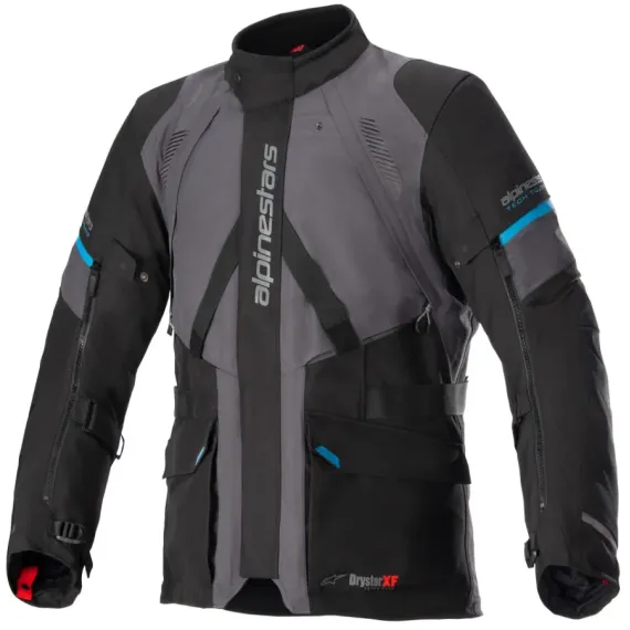 CHAQUETA ALPINESTARS MONTEIRA DRYSTAR XF GRIS ALQUITRAN NEGRO AZUL METALICO