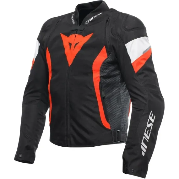 CHAQUETA DAINESE AVRO 5 TEX NEGRO ROJO FLUOR BLANCO