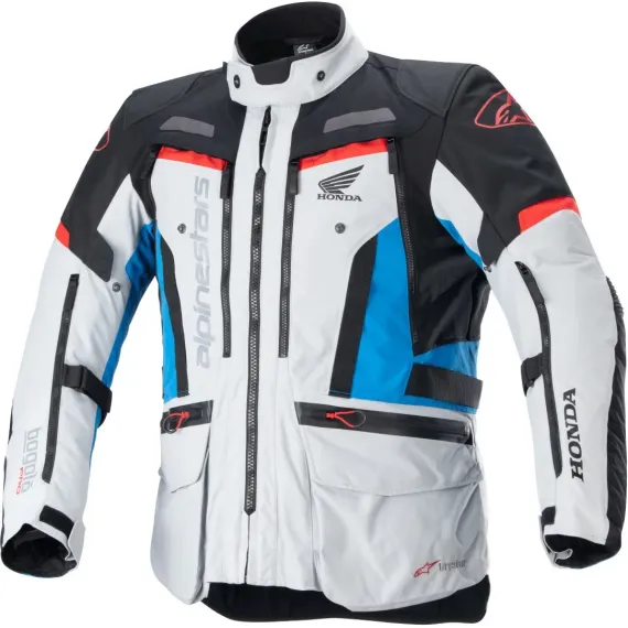 CHAQUETA ALPINESTARS HONDA BOGOTA PRO DRYSTAR GRIS CLARO AZUL ROJO