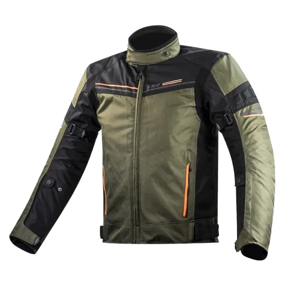 CHAQUETA LS2 SHADOW MAN KAKI NEGRO NARANJA FLUOR