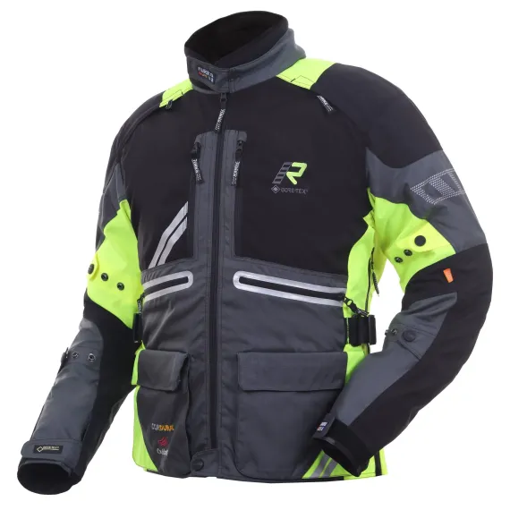 CHAQUETA RUKKA OFFLANE GRIS NEGRO AMARILLO FLUOR