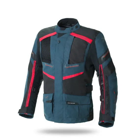 CHAQUETA SEVENTY DEGREES SD-JT81 AZUL NEGRO ROJO