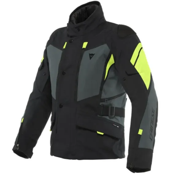 CHAQUETA DAINESE CARVE MASTER 3 GORE-TEX NEGRO GRIS AMARILLO FLUOR