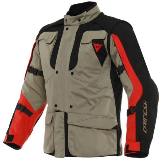 CHAQUETA DAINESE ALLIGATOR TEX NOGAL NEGRO ROJO LAVA