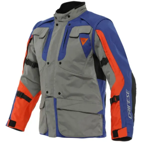 CHAQUETA DAINESE ALLIGATOR TEX GRIS CARBON AZUL SODALITA...