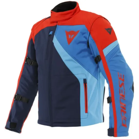 CHAQUETA DAINESE RANCH TEX NEGRO IRIS ROJO LAVA AZUL CLARO