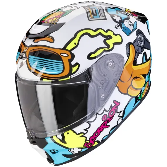 CASCO SCORPION EXO-JNR AIR FUN INFANTIL BLANCO AZUL