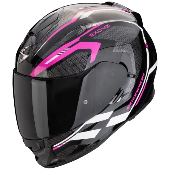 CASCO SCORPION EXO-491 KRIPTA NEGRO ROSA BLANCO