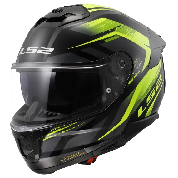 CASCO LS2 FF808 STREAM II FURY NEGRO GRIS AMARILLO FLUOR