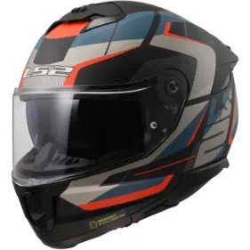 CASCO LS2 FF808 STREAM II ROAD NEGRO MATE GRIS AZUL ROJO